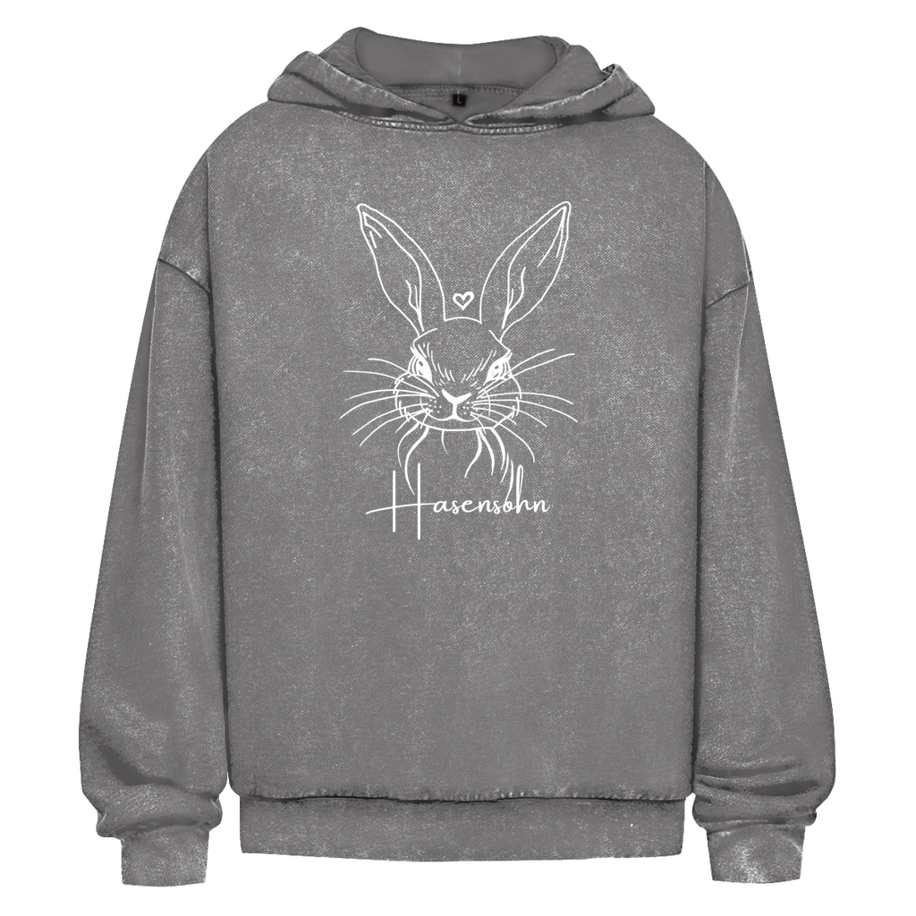 Oversize Washed Hoodie - Hasensohn