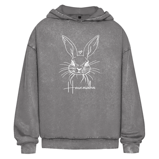 Oversize Washed Hoodie - Hasensohn