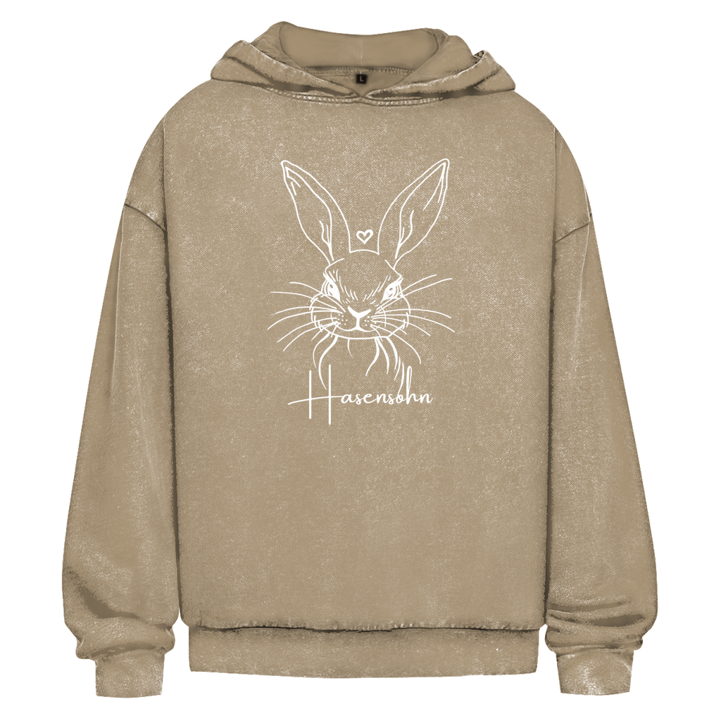 Oversize Washed Hoodie - Hasensohn