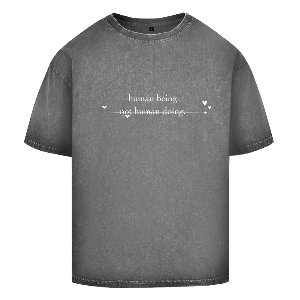 Oversize Washed T-Shirt -human being-