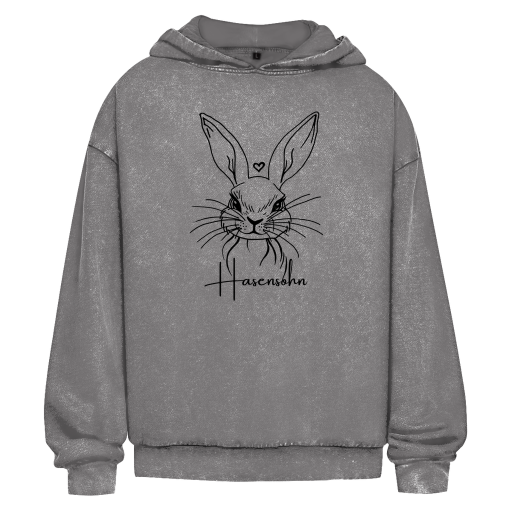 Oversize Washed Hoodie - Hasensohn