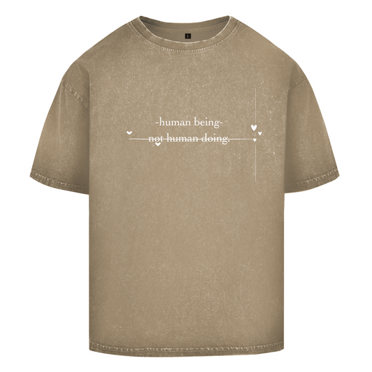 Oversize Washed T-Shirt -human being-
