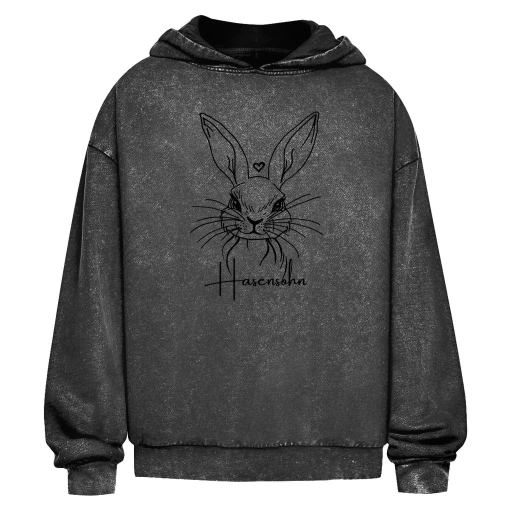 Oversize Washed Hoodie - Hasensohn