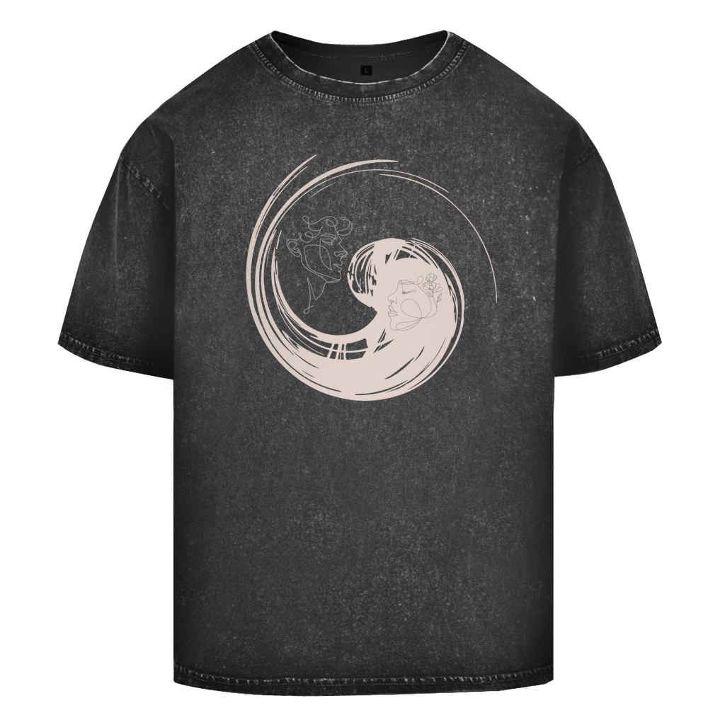 Oversize Washed T-Shirt -Yin Yang-