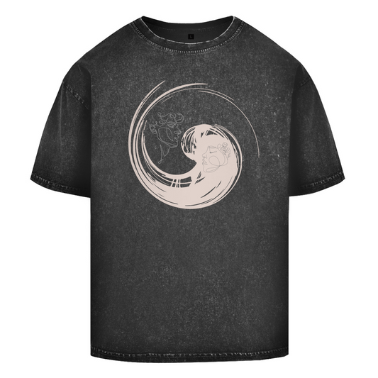 Oversize Washed T-Shirt -Yin Yang-