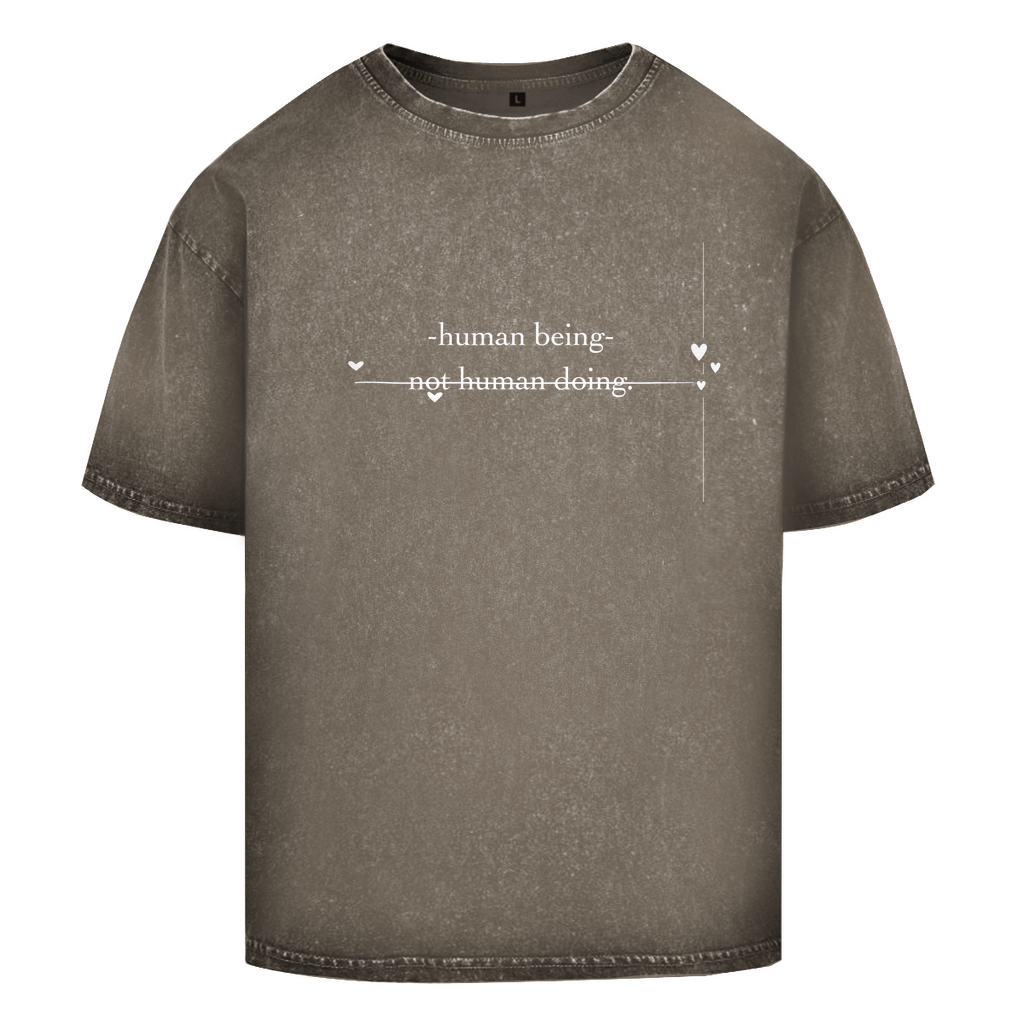 Oversize Washed T-Shirt -human being-