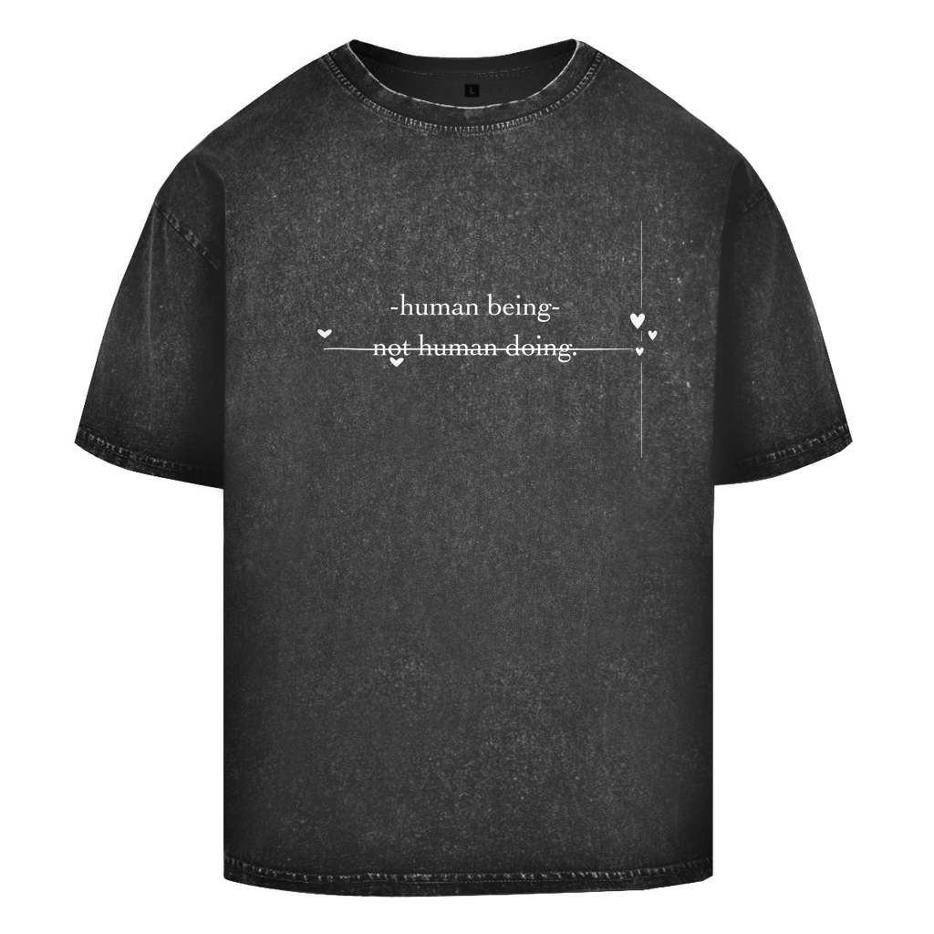 Oversize Washed T-Shirt -human being-